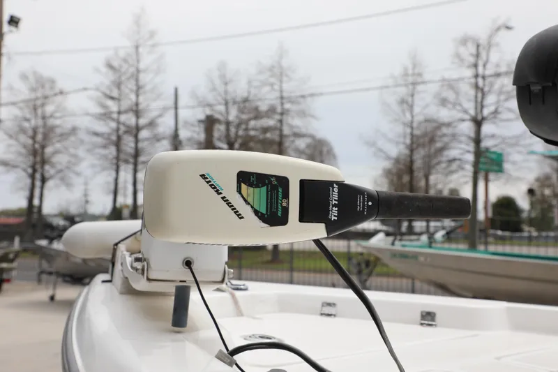 Slide: The Image of 2006 Skeeter ZX22 Bay T boat with Minn Kota trolling motor, outdoor setting. - 9