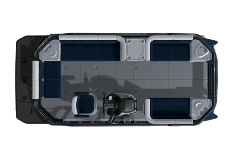 Slide: The Image of Top view of 2026 Sea-Doo Switch Cruise Limited 18 pontoon boat interior layout. - 36