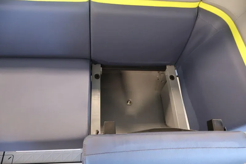 Slide: The Image of 2026 Sea-Doo Switch Cruise Limited 18 storage compartment with cushioned seating. - 28