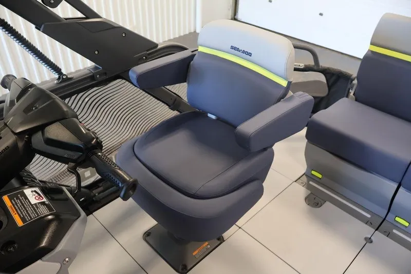 Slide: The Image of 2026 Sea-Doo Switch Cruise Limited 18 interior with comfortable seating and steering controls. - 22