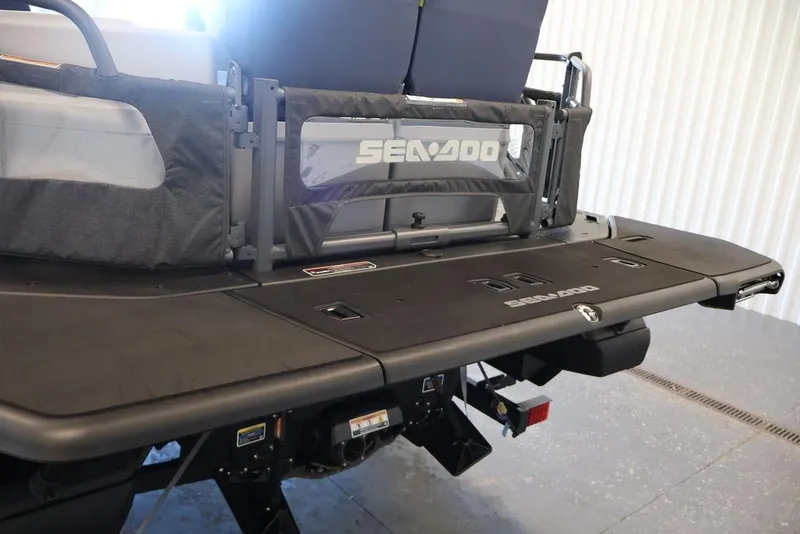 Slide: The Image of 2026 Sea-Doo Switch Cruise Limited 18 rear deck, showcasing sleek design and branding. - 31