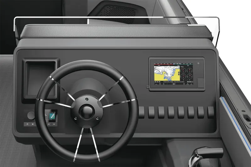 Slide: The Image of Manufacturer Provided Image: Manitou Cruise 2025 helm with navigation system. - 7