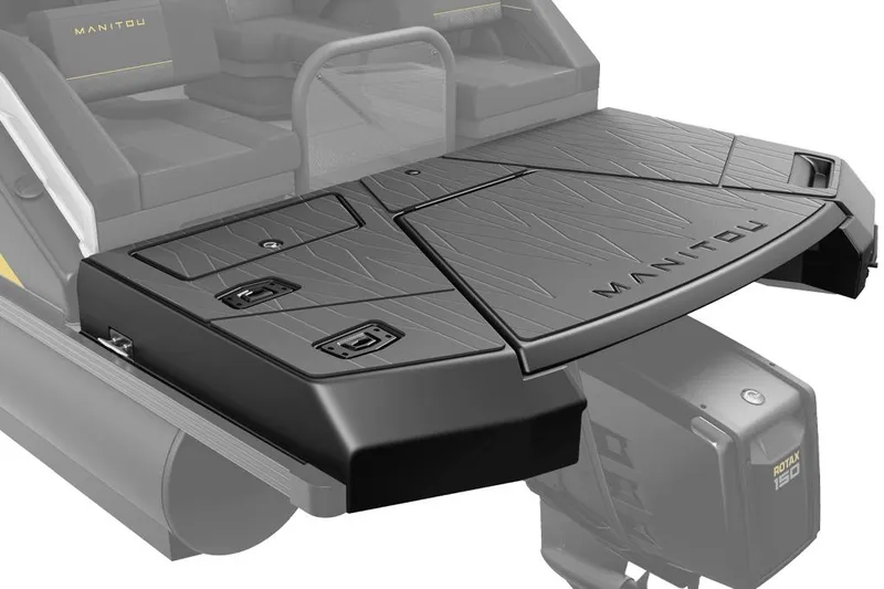 Slide: The Image of Manufacturer Provided Image: 2025 Manitou Cruise boat rear platform, modern design. - 8