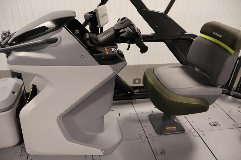 Slide: The Image of 2026 Sea-Doo Switch Fish 18 interior with steering console and seating. - 28