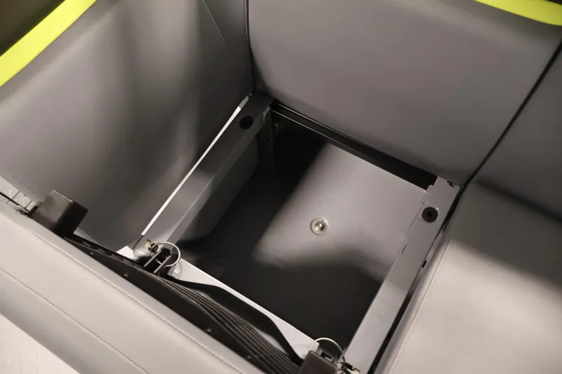 Slide: The Image of Storage compartment of 2026 Sea-Doo Switch Fish 18, featuring sleek gray interior design. - 42