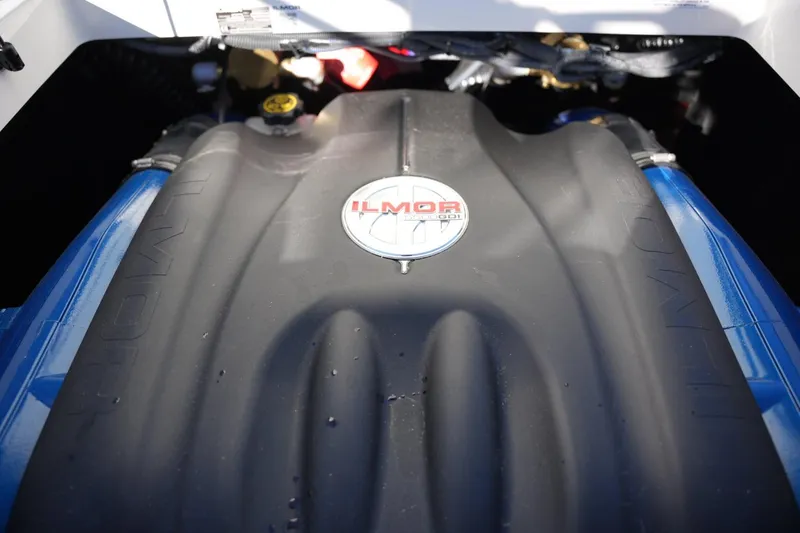 Slide: The Image of 2019 MasterCraft XT22 engine featuring Ilmor branding, close-up view. - 24