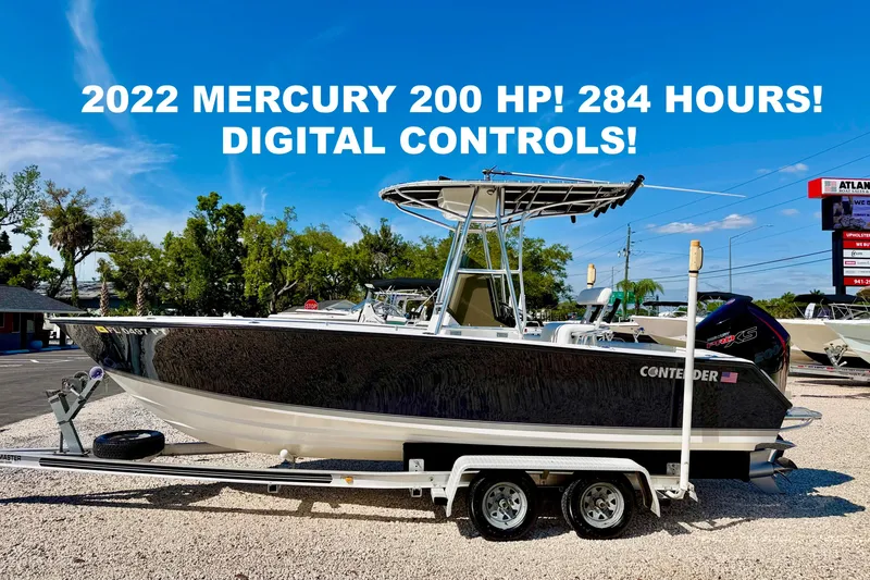 The Image of 2003 Contender 21 Open boat with 2022 Mercury 200 HP engine, digital controls. - 0