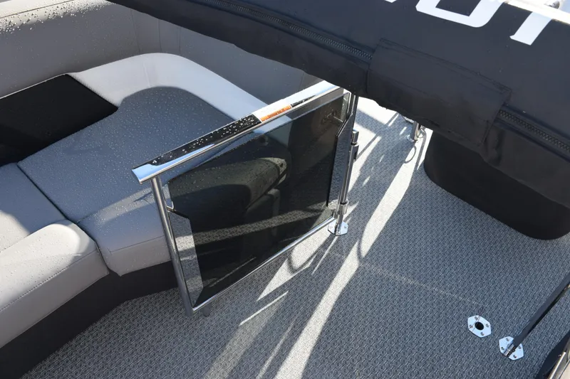 Slide: The Image of Interior of 2026 Evotti 723QL boat with sleek seating and modern design. - 15