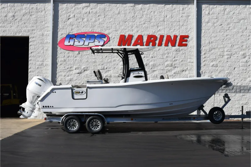 The Image of 2026 Sea Hunt Gamefish 25 boat on trailer at GSPS Marine dealership. - 1