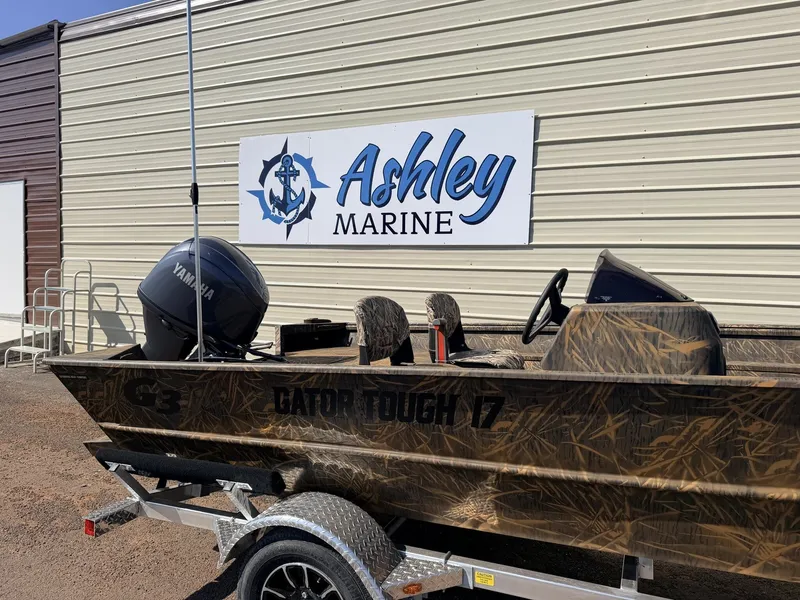 Slide: The Image of G3 Gator Tough 17 SC-70HP boat at Ashley Marine, 2026 model. - 11