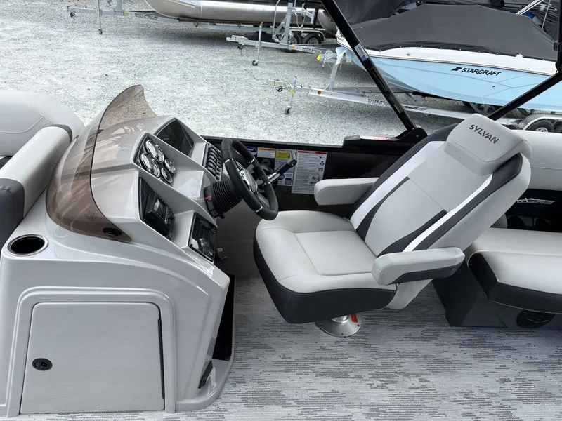 Slide: The Image of Interior of 2026 Sylvan X-1 DH with helm console and seat. - 9