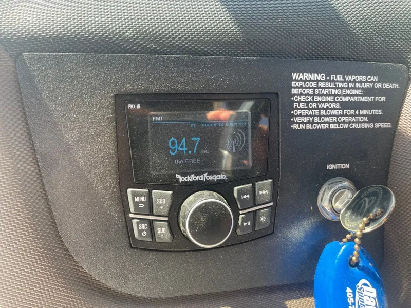 Slide: The Image of Rockford Fosgate radio in 2016 Cobalt 24SD boat. - 19