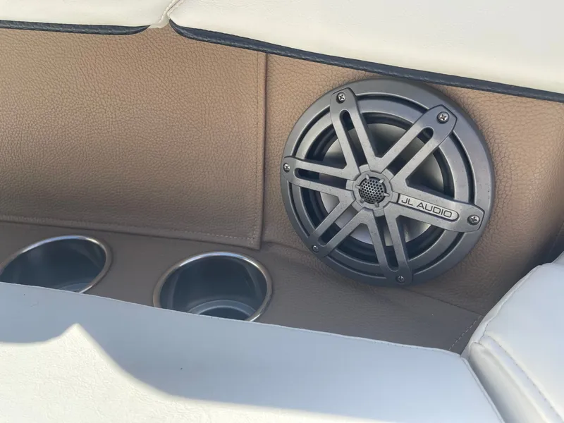 Slide: The Image of JL Audio speaker in 2016 Cobalt 24SD boat. - 23