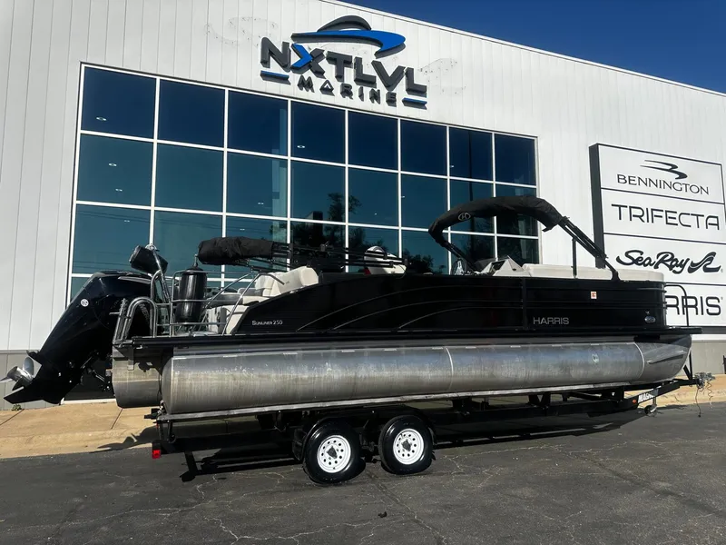 Slide: The Image of 2022 Harris Sunliner 250 pontoon boat at NXT LVL Marine. - 3