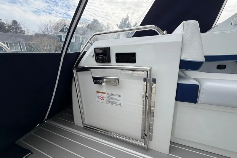 Slide: The Image of 2025 Formula 380 Super Sport Crossover OB interior with sleek design and modern controls. - 3