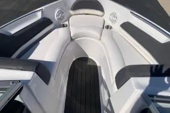 Slide: The Image of 2011 Four Winns H200 boat interior with sleek seating and modern design. - 4