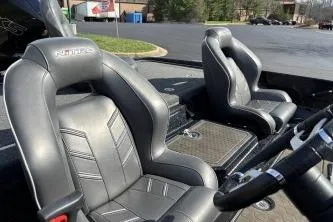 Slide: The Image of 2023 Nitro Z21 XL boat interior with sleek, modern seating design. - 14