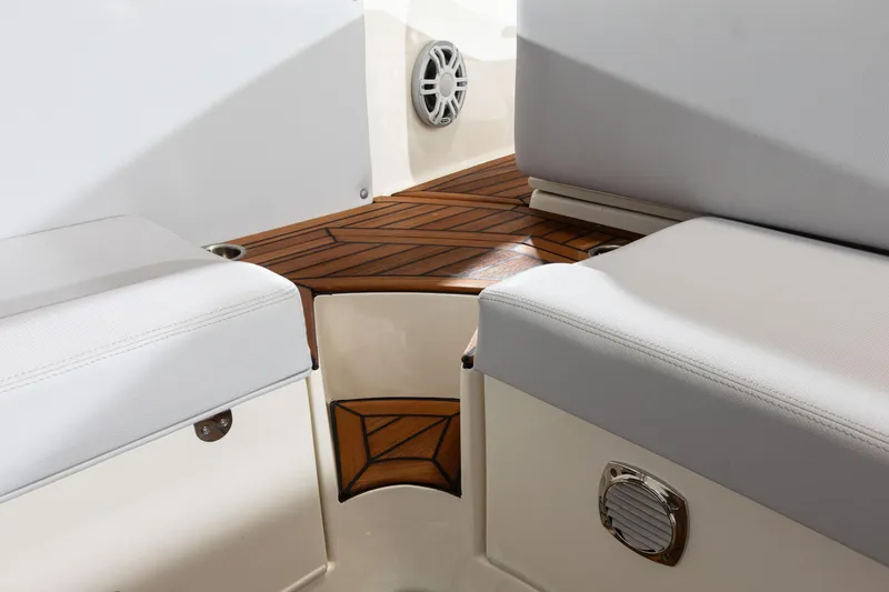 Slide: The Image of Interior seating of 2025 Nuova Jolly Prince 38 Sport Cabin with wooden flooring. - 13