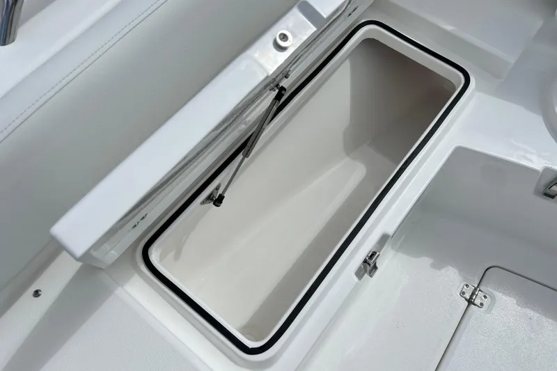 Slide: The Image of Open storage compartment on 2026 Sea Fox 282 Hybrid LT boat. - 32