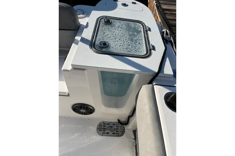 Slide: The Image of 2021 Sea Fox 228 Commander boat interior with livewell and seating area. - 31