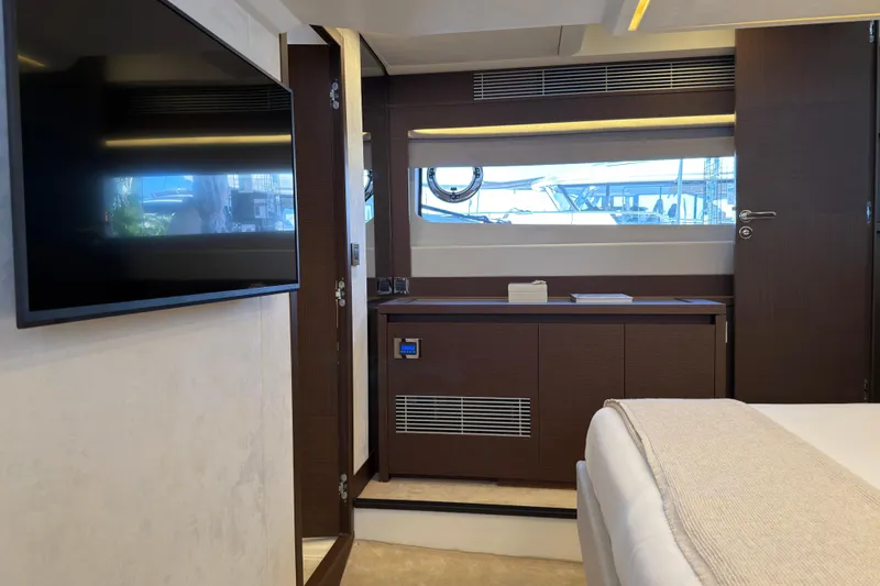 Slide: The Image of Interior of Prestige 520 yacht, modern design, 2023 model. - 11