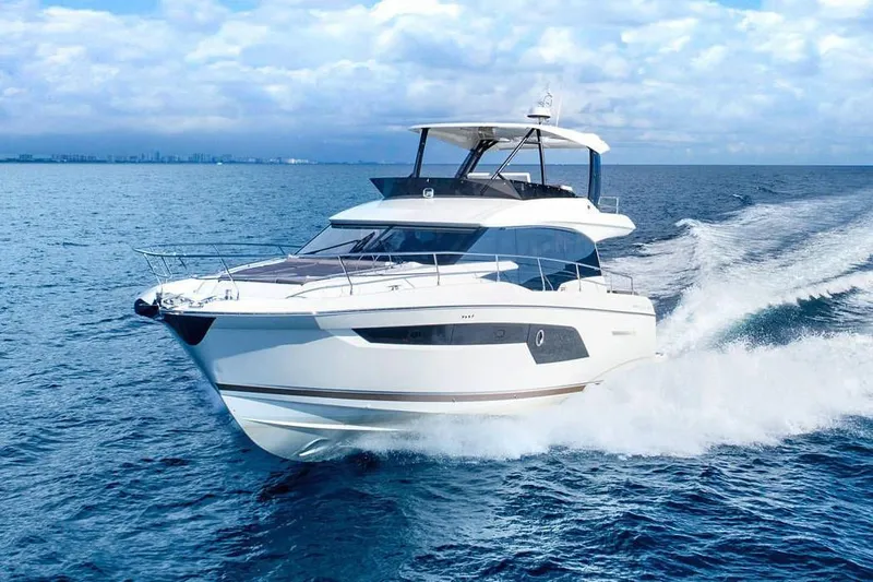 The Image of Manufacturer Provided Image: 2023 Prestige 520 yacht cruising on open water. - 3