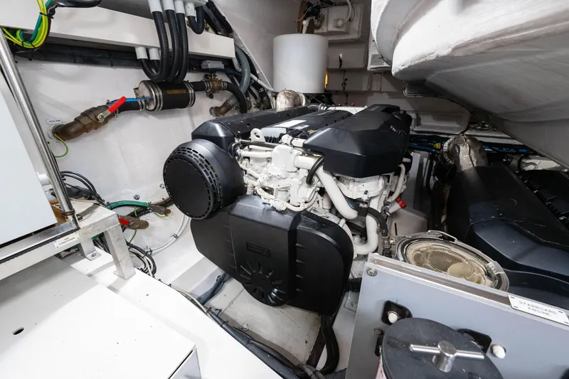 Slide: The Image of Engine room of 2020 Azimut S6 yacht, showcasing advanced machinery and components. - 116