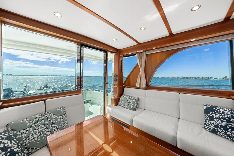 Slide: The Image of Luxurious interior of 2019 Sabre 45 Salon Express yacht with ocean view. - 9
