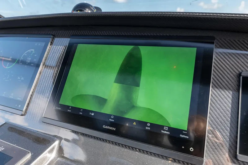 Slide: The Image of Garmin screen on Pardo Yachts 43, 2023 model, displaying underwater view. - 14