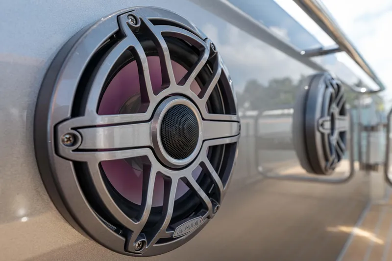 Slide: The Image of Close-up of speakers on 2023 Pardo Yachts 43. - 17