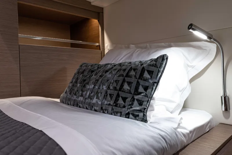 Slide: The Image of Luxurious bedroom in Pardo Yachts 43, 2023 model. - 30