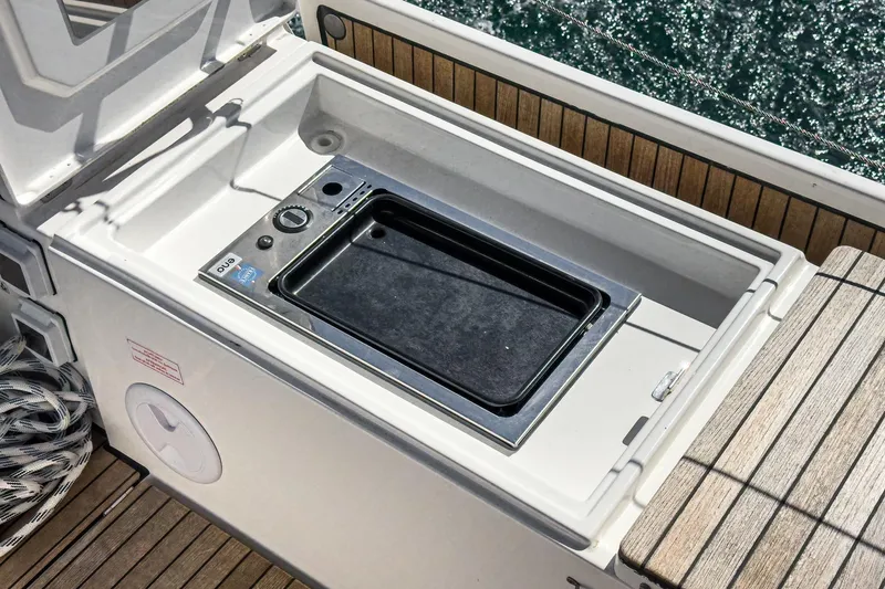 Slide: The Image of Outdoor grill on 2023 Bavaria C50 yacht deck, featuring sleek design and modern amenities. - 24