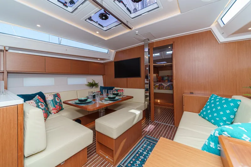 Slide: The Image of Luxurious interior of 2023 Bavaria C50 yacht with elegant seating and modern decor. - 33