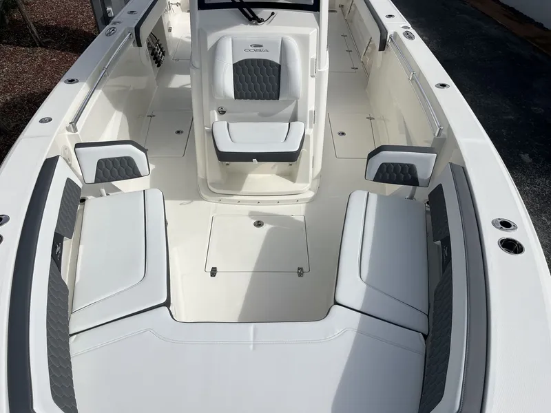 Slide: The Image of Interior view of the 2026 Cobia 285 Open Center Console. - 25