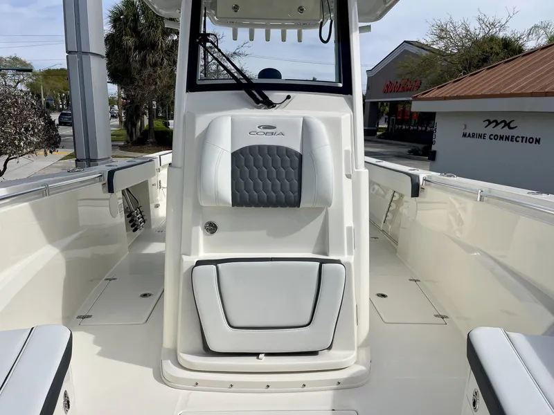 Slide: The Image of Cobia 285 Open Center Console 2026, interior view of the boat. - 22