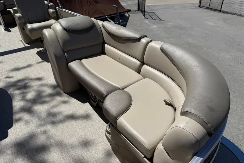 Slide: The Image of 2020 Avalon Catalina Quad Lounge 25' boat with luxurious seating. - 2