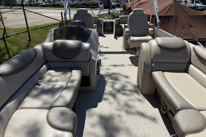 Slide: The Image of 2020 Avalon Catalina Quad Lounge 25' pontoon boat with spacious seating and modern design. - 3