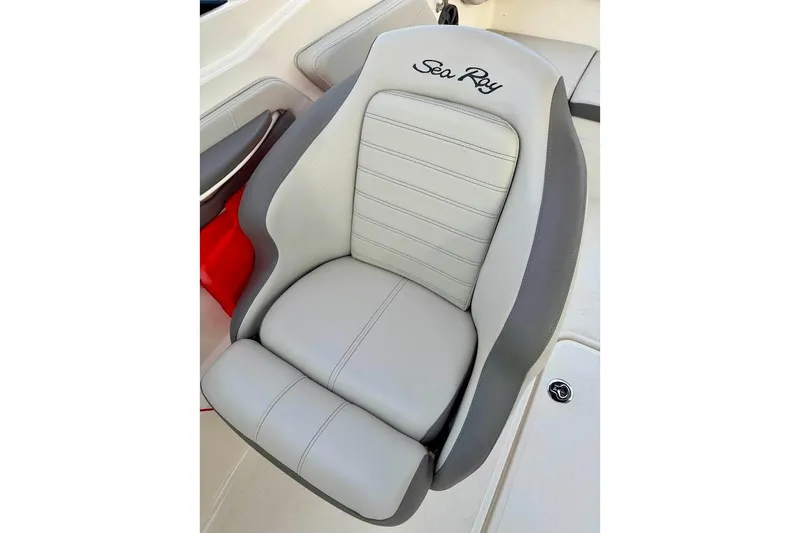 Slide: The Image of Gray leather seat of 2020 Sea Ray SPX 210 Outboard boat. - 29