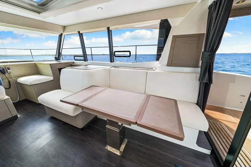 Slide: The Image of Luxurious interior of 2021 Fountaine Pajot MY4.S yacht with ocean view. - 17