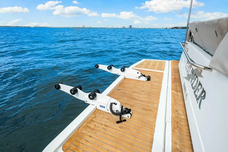 Slide: The Image of 2021 Fountaine Pajot MY4.S yacht deck with ocean view and equipment. - 50