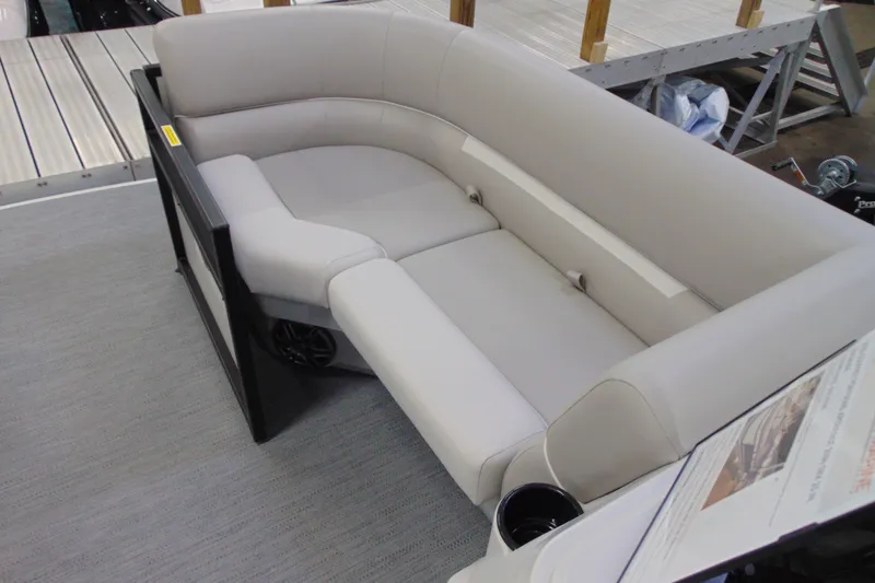 Slide: The Image of Luxurious seating on 2026 Godfrey EX 2086 CX pontoon boat, featuring plush upholstery. - 7