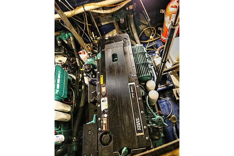 Slide: The Image of Engine compartment of 2008 Cranchi Mediterranee 43 with Volvo Penta IPS 600 engine. - 36