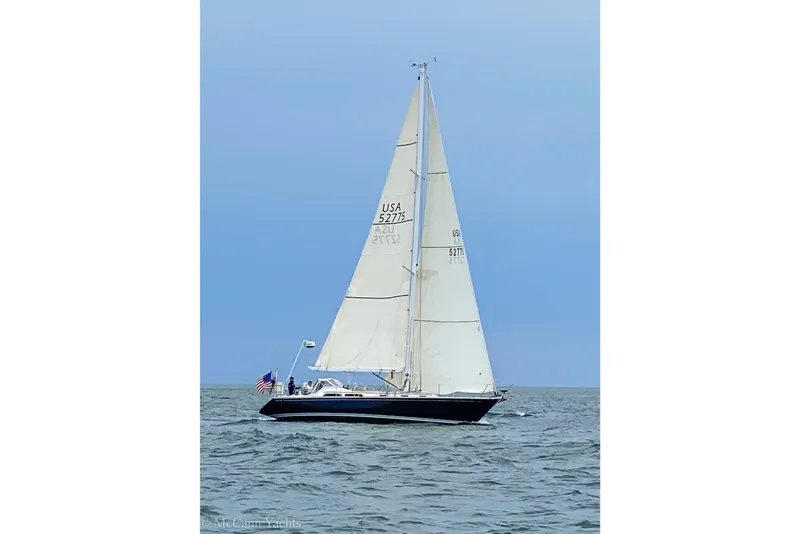 Slide: The Image of Sailing yacht Alden 43 Aft Cockpit, 1993 model, cruising on open water. - 10