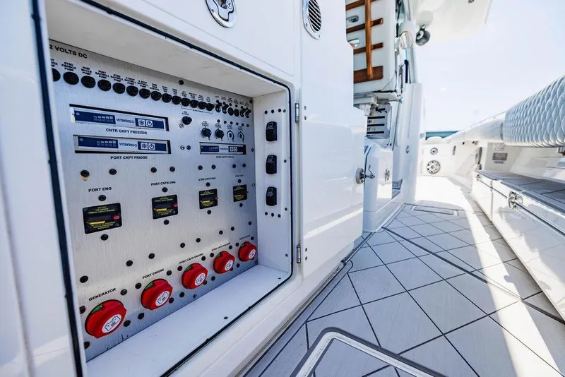 Slide: The Image of 2023 HCB 53 Suenos yacht electrical panel and deck view. - 101