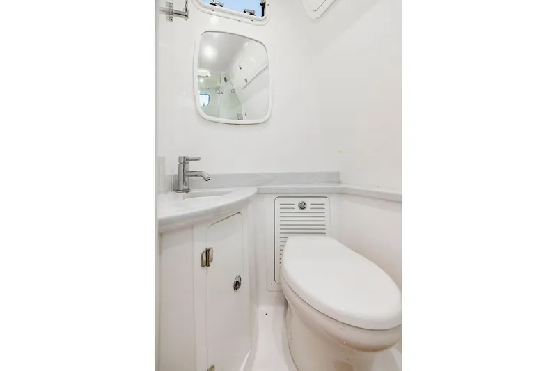 Slide: The Image of Luxurious bathroom in 2023 HCB 53 Suenos yacht, featuring modern fixtures and sleek design. - 47
