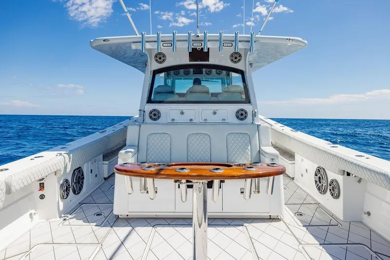 Slide: The Image of 2023 HCB 53 Suenos boat interior with ocean view and clear sky. - 83