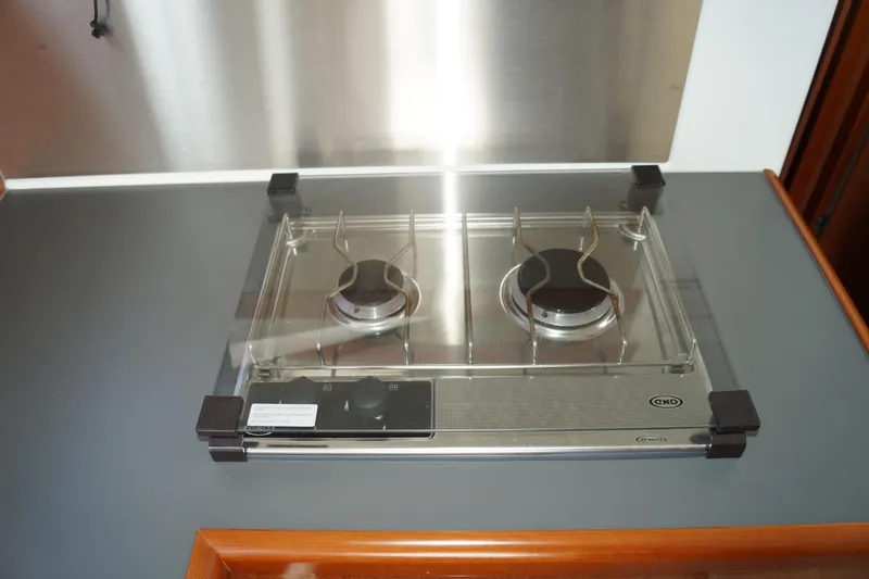 Slide: The Image of Stainless steel stove on 2014 Beneteau Swift Trawler 34 yacht kitchen. - 20