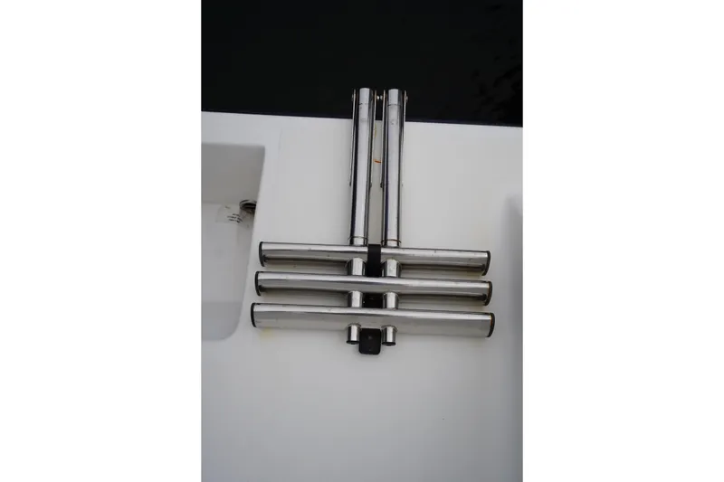 Slide: The Image of Stainless steel rod holders on a 2015 Stuart 26 boat deck. - 17