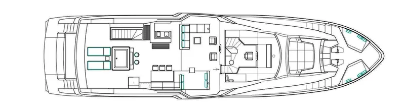 Slide: The Image of Floor plan of 2026 Ladenstein L88 yacht, showcasing interior layout and design features. - 17
