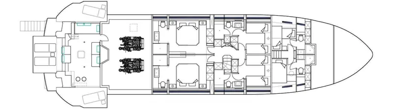 Slide: The Image of Floor plan of the 2026 Ladenstein L88 yacht, showcasing interior layout and design. - 19